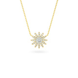 14K Gold Floral Diamond Necklace