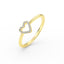14K Gold Open Heart Diamond Ring
