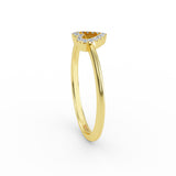 14K Gold Open Heart Diamond Ring