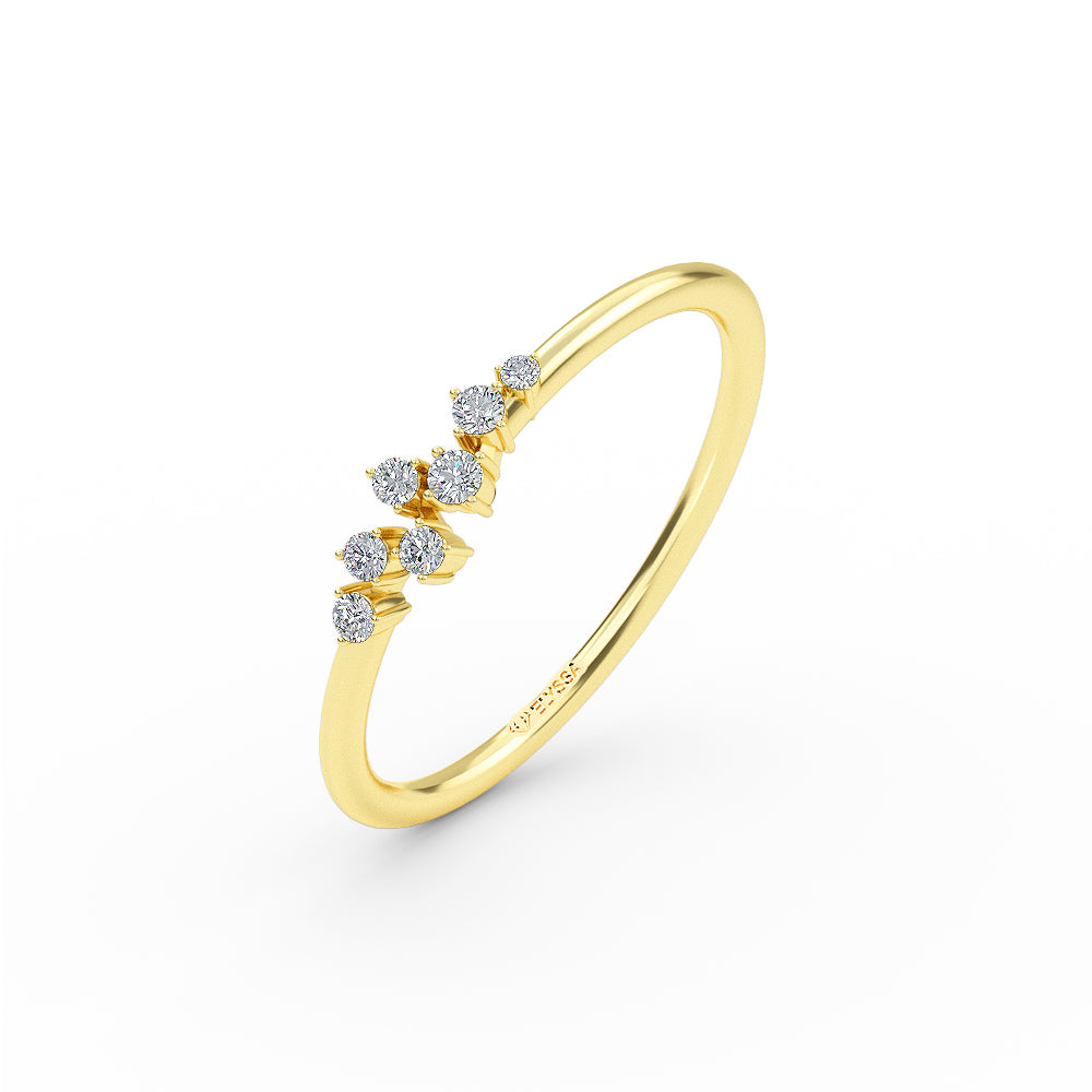 14K Gold Diamond Cluster Ring