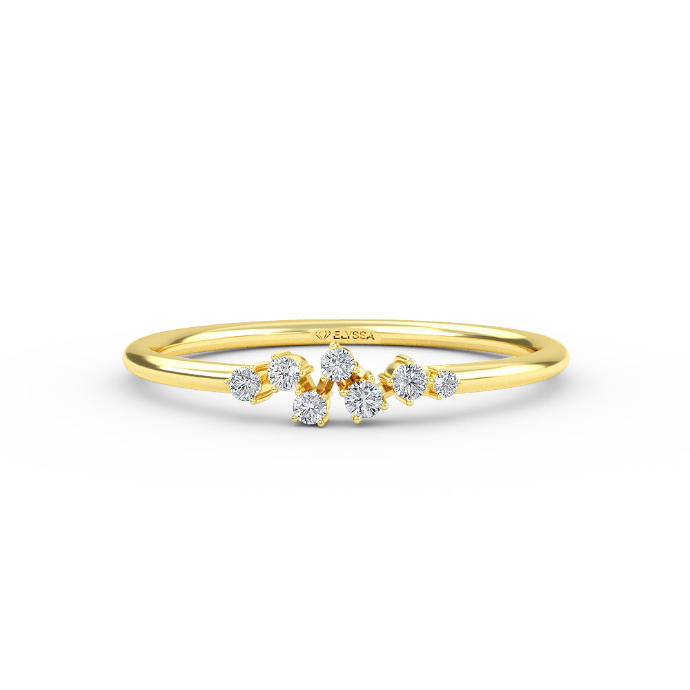 14K Gold Diamond Cluster Ring