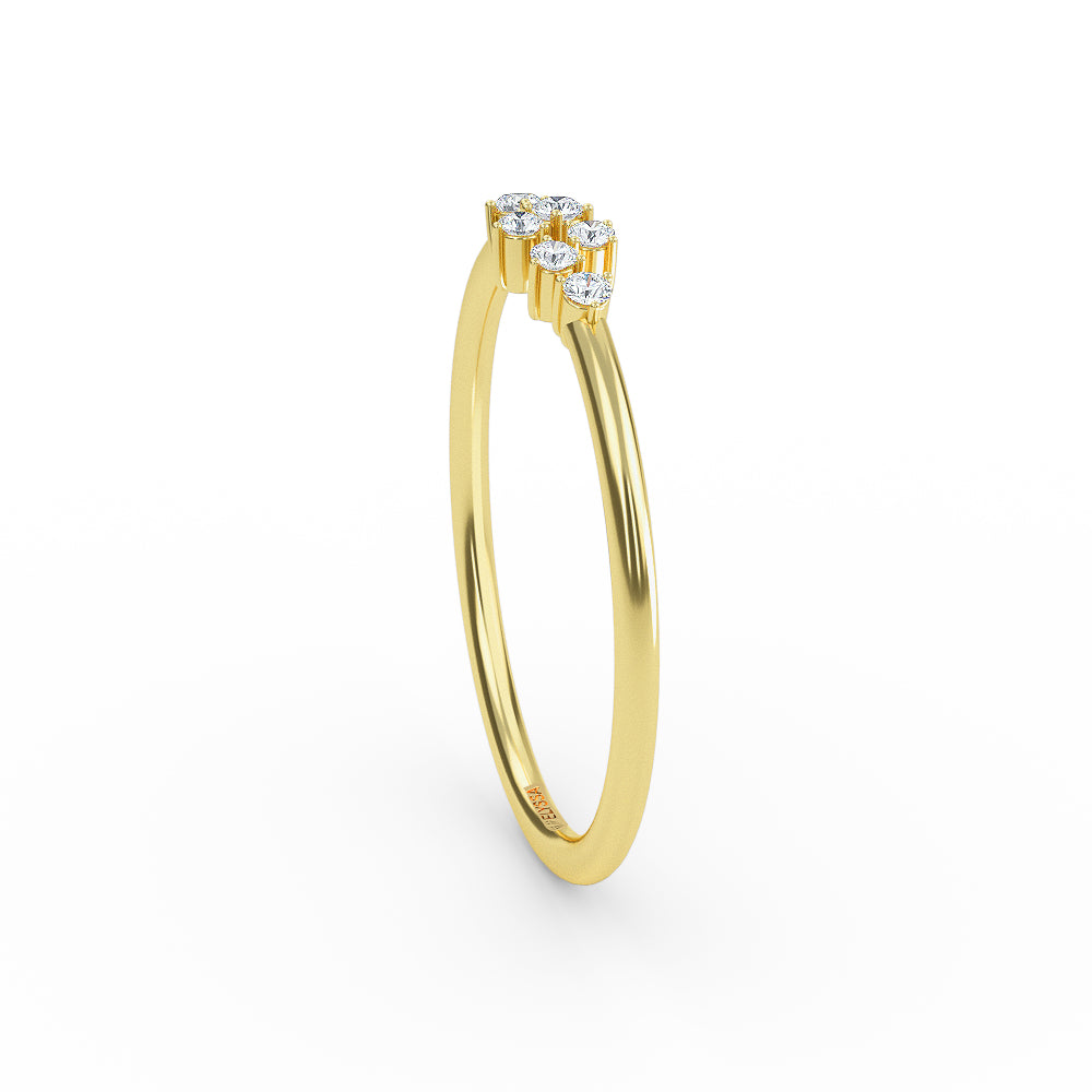14K Gold Diamond Cluster Ring