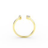Gold Diamond Baguette Open Ring