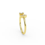 Gold Diamond Baguette Open Ring