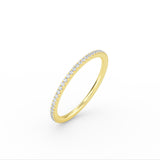 14K Gold 1mm All Around Diamond Wedding Band