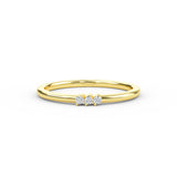 14K GoldTriple Stone Diamond Wedding Band