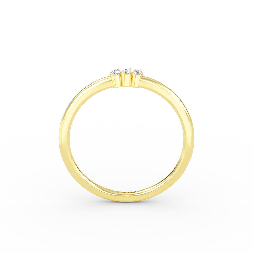 Triple Stone Diamond Wedding Band