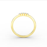 14K Gold 5 Stone Diamond Wedding Band