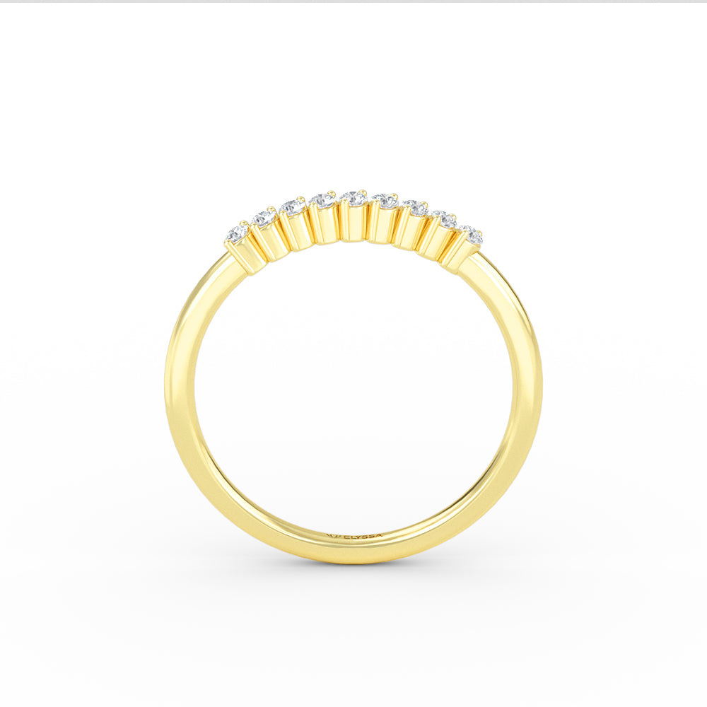 14K Gold 11 Stone Diamond Wedding Band