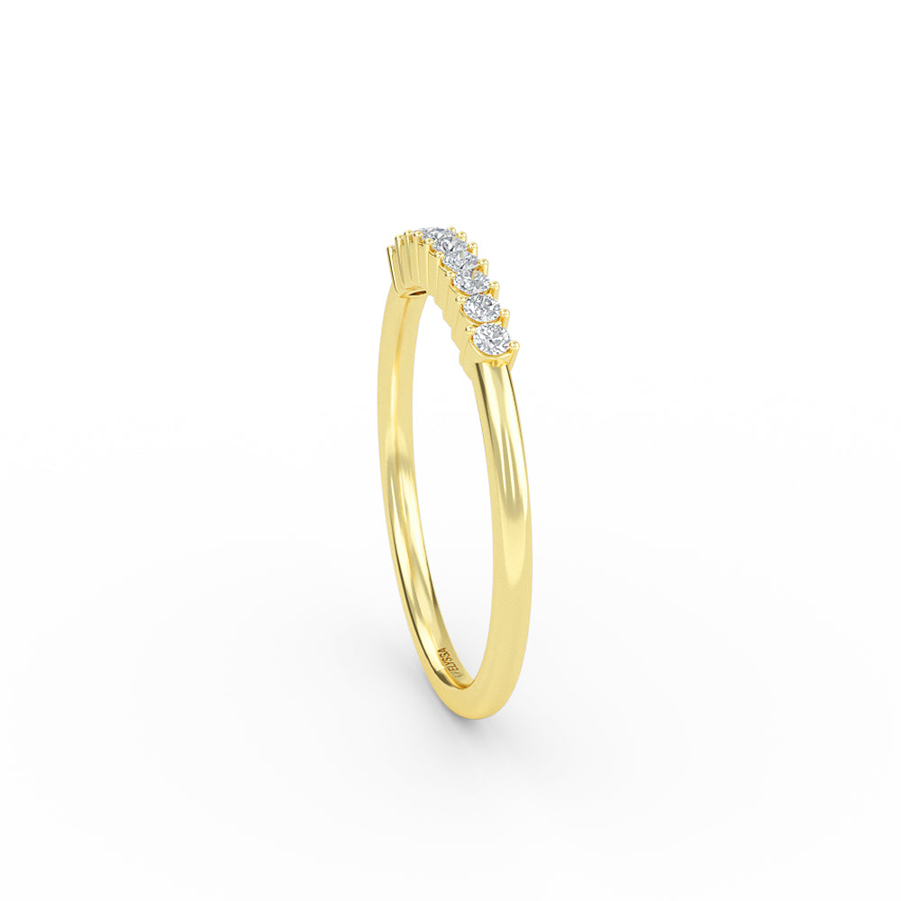 14K Gold 11 Stone Diamond Wedding Band