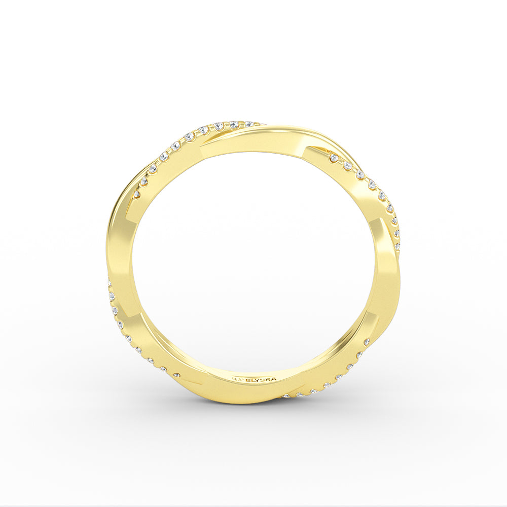 Gold Diamond Twist Wedding Ring