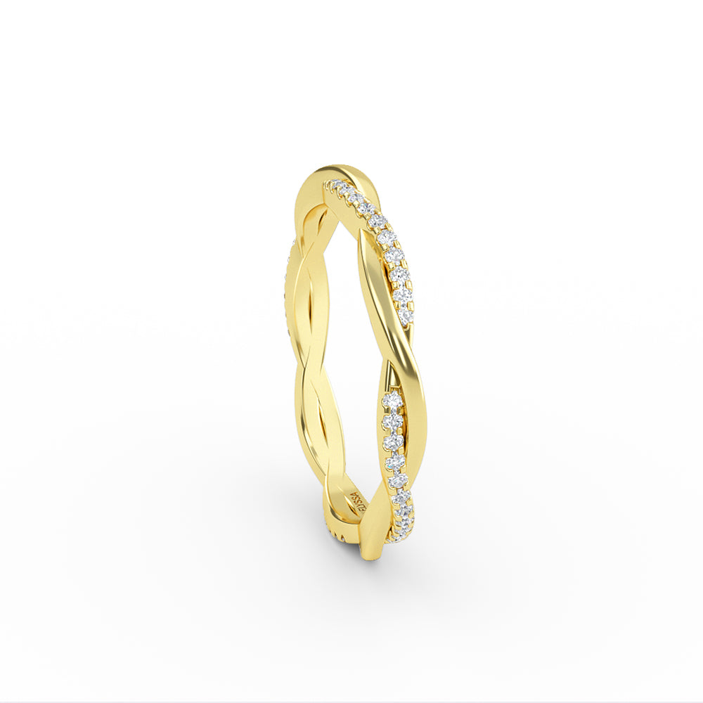 Gold Diamond Twist Wedding Ring