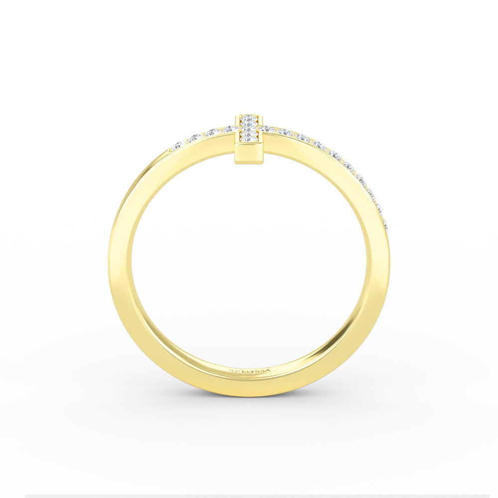 Diamond Cross Gold Ring