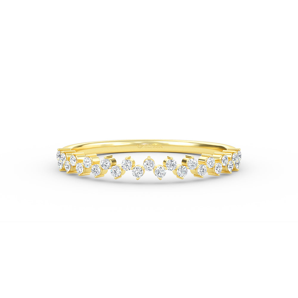 14K Gold Diamond Zig Zag Half Eternity Ring