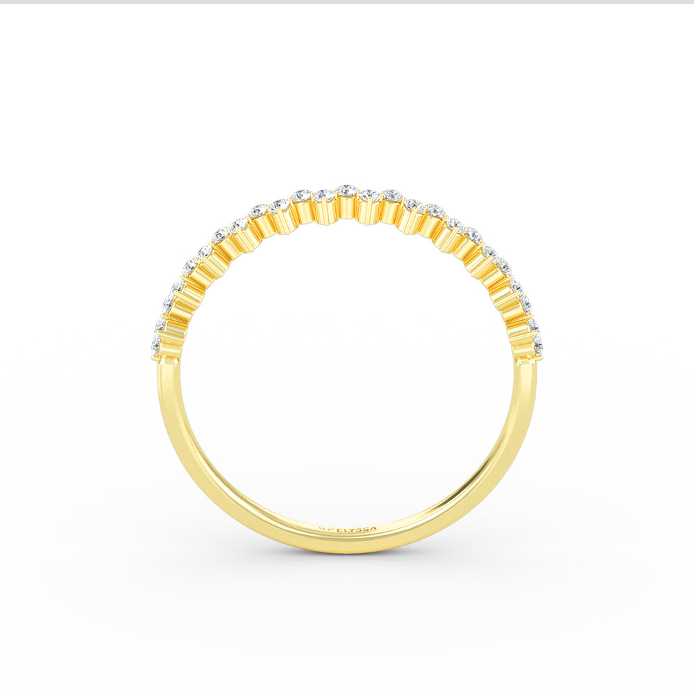 14K Gold Diamond Zig Zag Half Eternity Ring