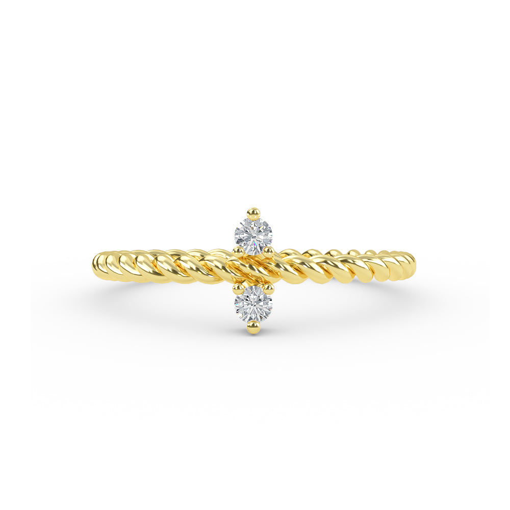Diamond Twisted Gold Band