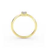 14K Gold Baguette and Round Cut Diamond Ring