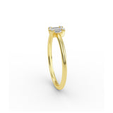 14K Gold Baguette and Round Cut Diamond Ring