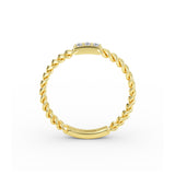 14K Gold Chain Ring with Pave Setting Diamond