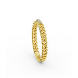14K Gold Chain Ring with Pave Setting Diamond
