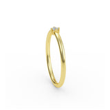 Diamond Thin Gold Ring