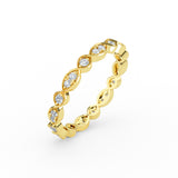 14K Gold Marquise Design Eternity Diamond Wedding Band