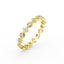 14k Solid Gold Flower 3MM Micro Pave  Diamond Eternity Band