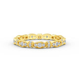 14K Solid Gold Miligran Diamond Wedding Band