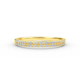 14K Solid Gold Micro Pave Thin Half Eternity Wedding Band