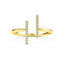 14K Solid Gold Open Bar Diamond Ring