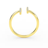 14K Solid Gold Open Bar Diamond Ring