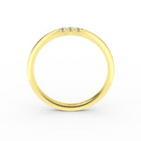 14K Gold 1.6MM 3 Stone Diamond Wedding Band
