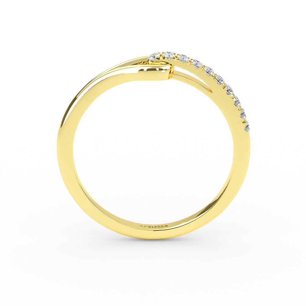 14k Gold Minimal Diamond Wedding Band