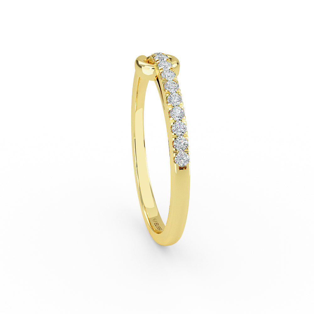 14k Gold Minimal Diamond Wedding Band