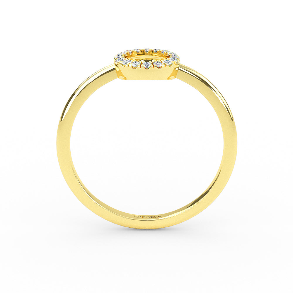 14K Gold Open Circle Diamond Wedding Band