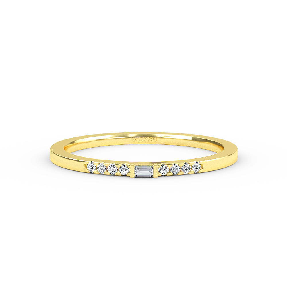 14K Gold Baguette Diamond Wedding Band