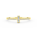 14K Gold Baguette Diamond and Round Diamond Wedding Band