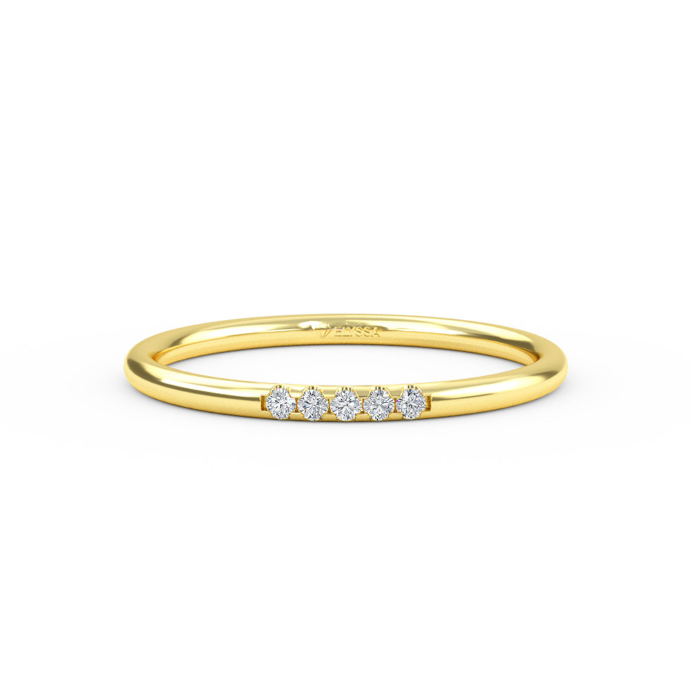 14K Gold Thin Diamond Minimalist Ring