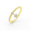 14K Gold White Diamond Star Ring