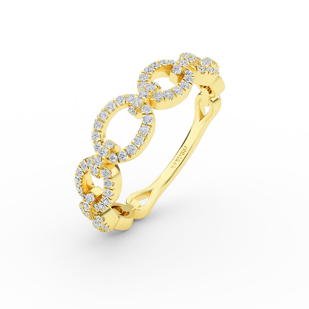 14K Gold Open Circle Diamond Ring