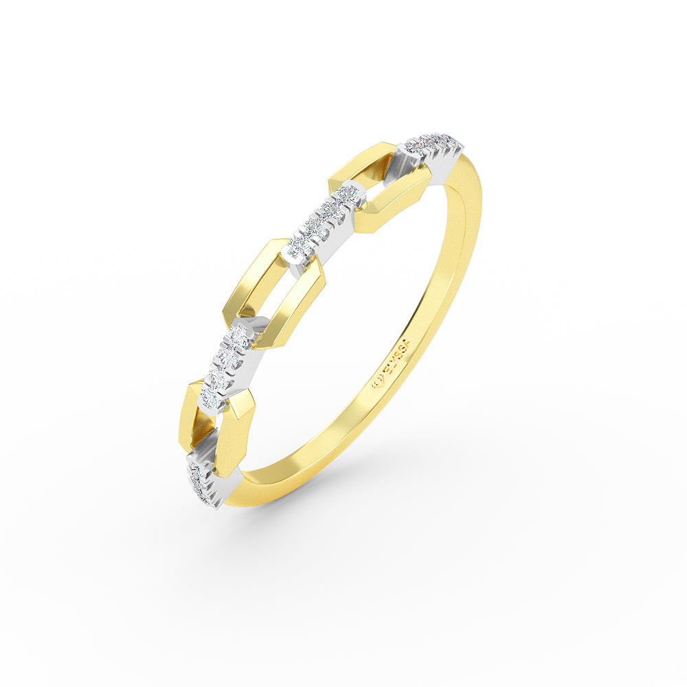 14K Gold 16 Pieces Diamond of Round Brilliant Cut Diamond Ring