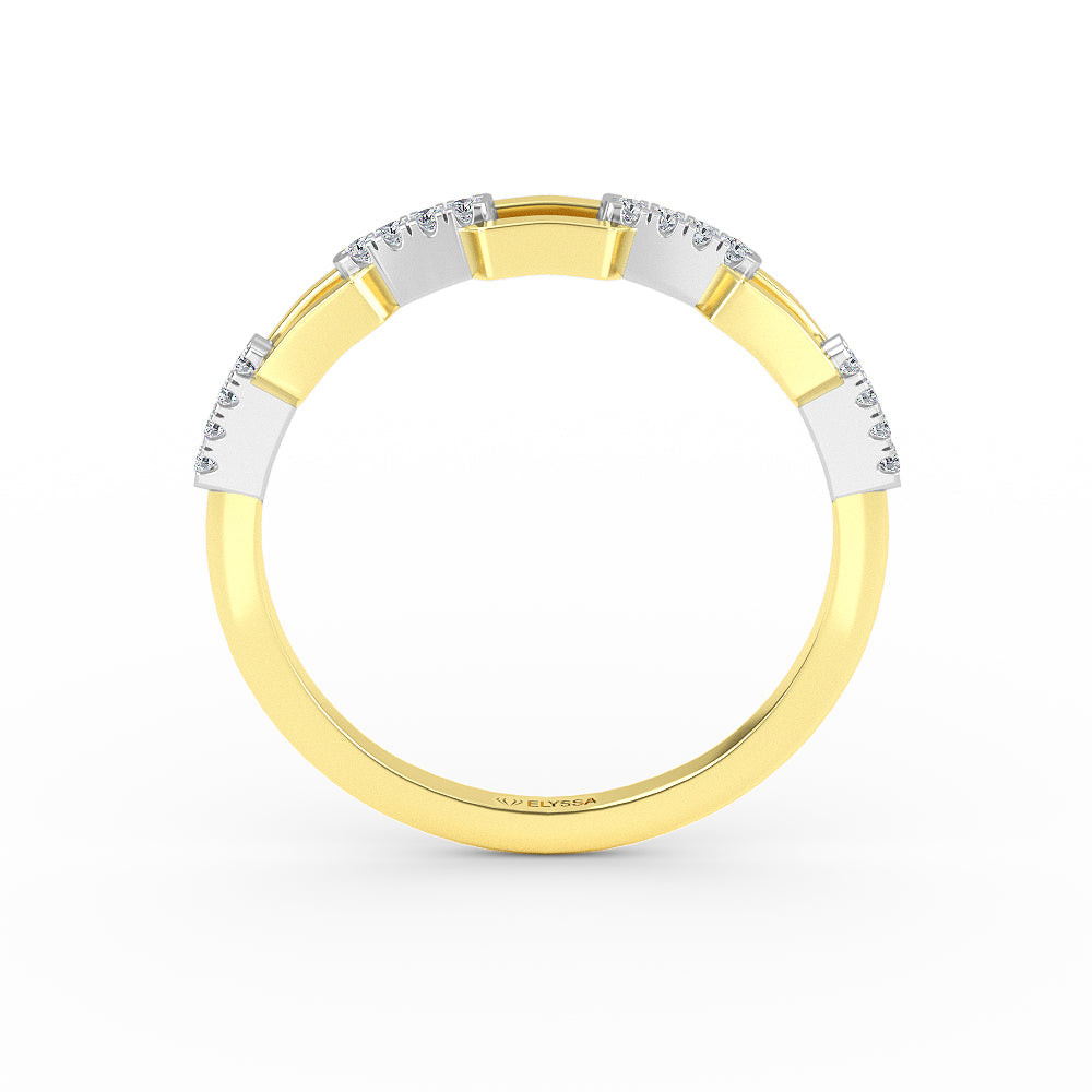 14K Gold 16 Pieces Diamond of Round Brilliant Cut Diamond Ring