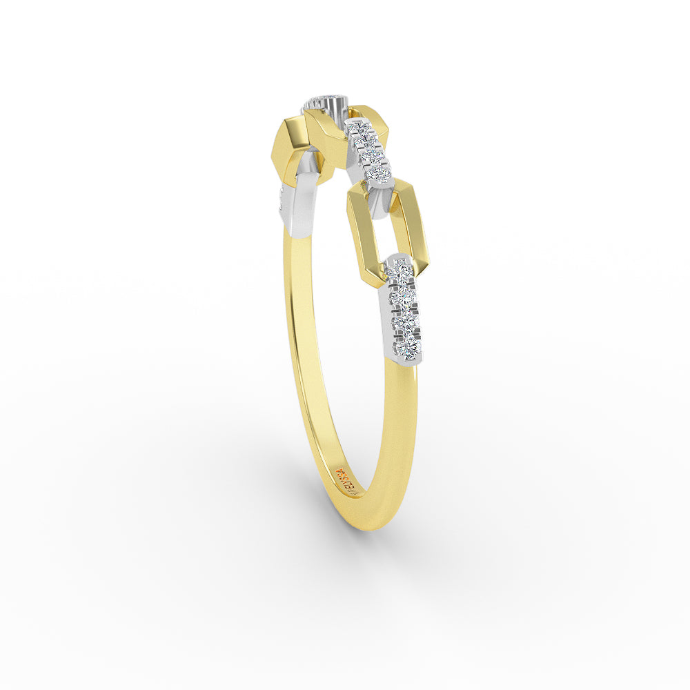 14K Gold 16 Pieces Diamond of Round Brilliant Cut Diamond Ring