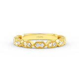 14K Gold Art Deco Round Diamond Wedding Band