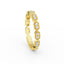 14K Gold Art Deco Round Diamond Wedding Band