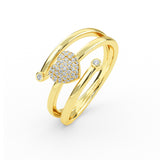 14K Gold Heart Diamond Ring
