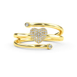 14K Gold Heart Diamond Ring