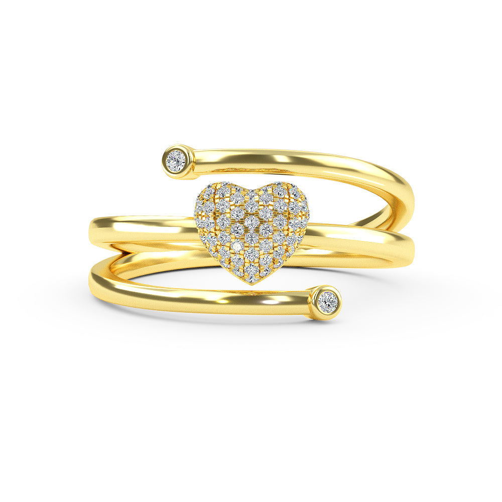 14K Gold Heart Diamond Ring
