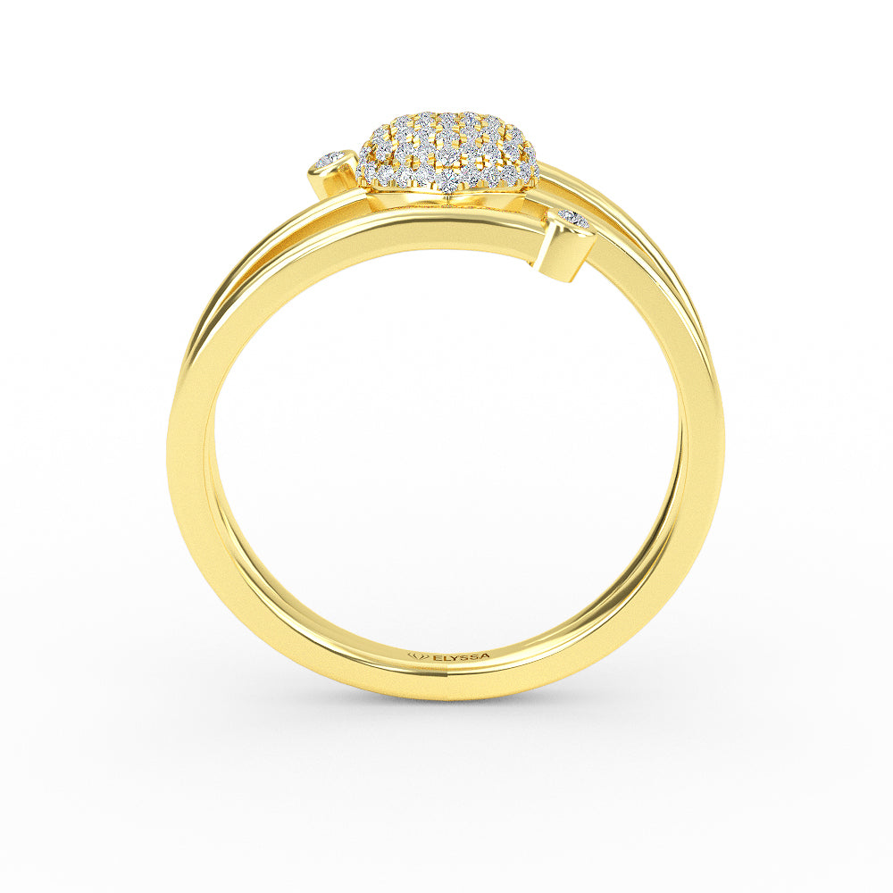 14K Gold Heart Diamond Ring