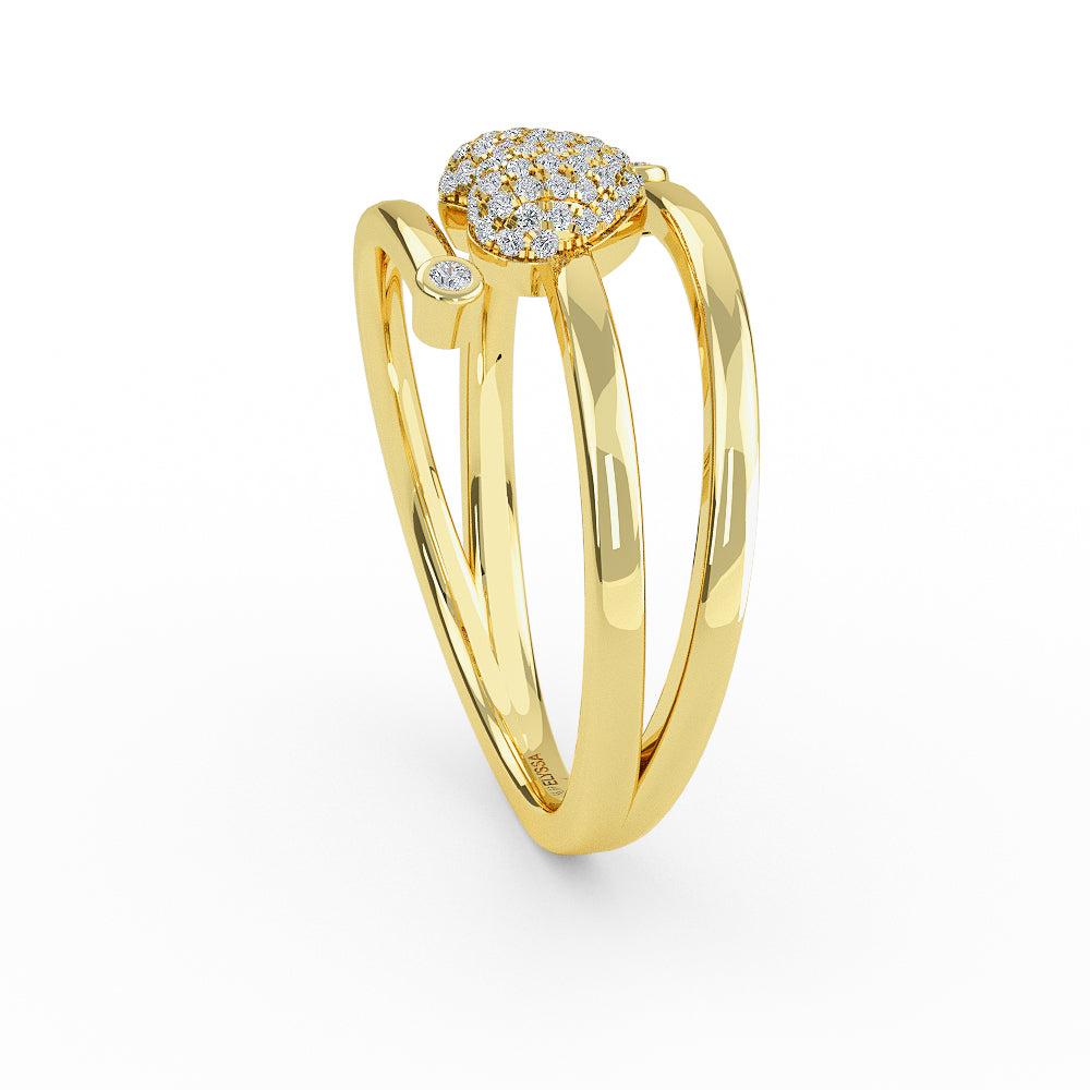 14K Gold Heart Diamond Ring